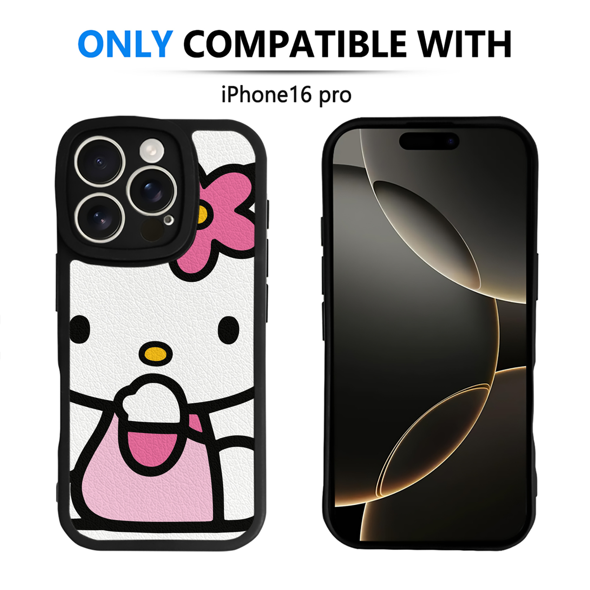 （画像用） Hello Kitty ハローキティ 【iPhone 16シリーズ対応】シリコンスマホケース（レザー調） 材質：シリコン